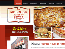 Tablet Screenshot of melrosehouseofpizza.com